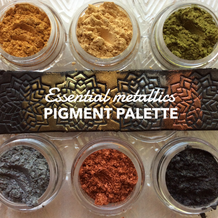 Pigments Mica Powders Essential Metallic for Polymer Clay Mixed Media Shimmer - Create Along 
