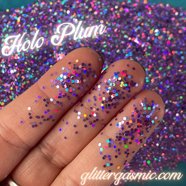 Holographic Plum fine purple pink Glitter for pens candles earrings clay resin mugs slime tumblers nail art 2 oz - Create Along 