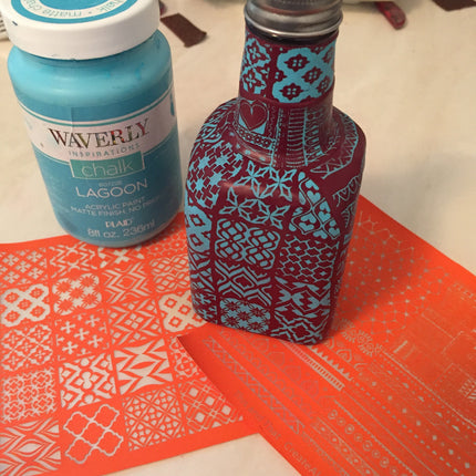 Silkscreen Stencil Tiny Tiles # 1 Multi Image for Polymer Clay and Mixed Media DIY silk screen - Create Along 