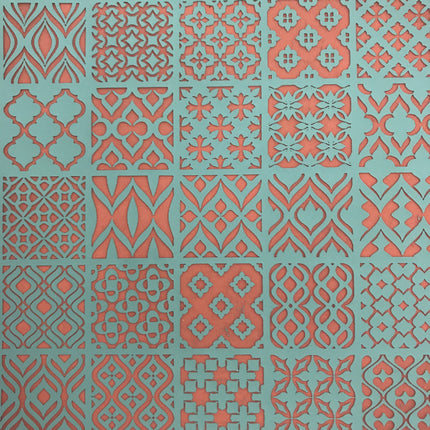 Silkscreen Stencil Tiny Tiles # 1 Multi Image for Polymer Clay and Mixed Media DIY silk screen - Create Along 
