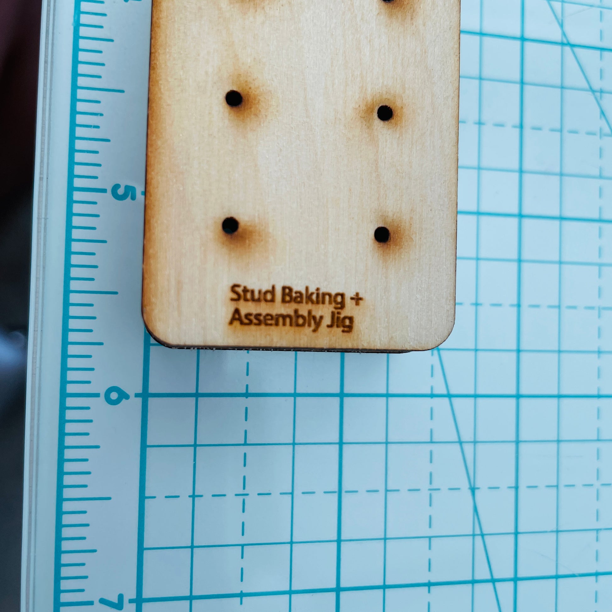 Stud earring assembly and baking jig tool support wood bake polymer clay tool