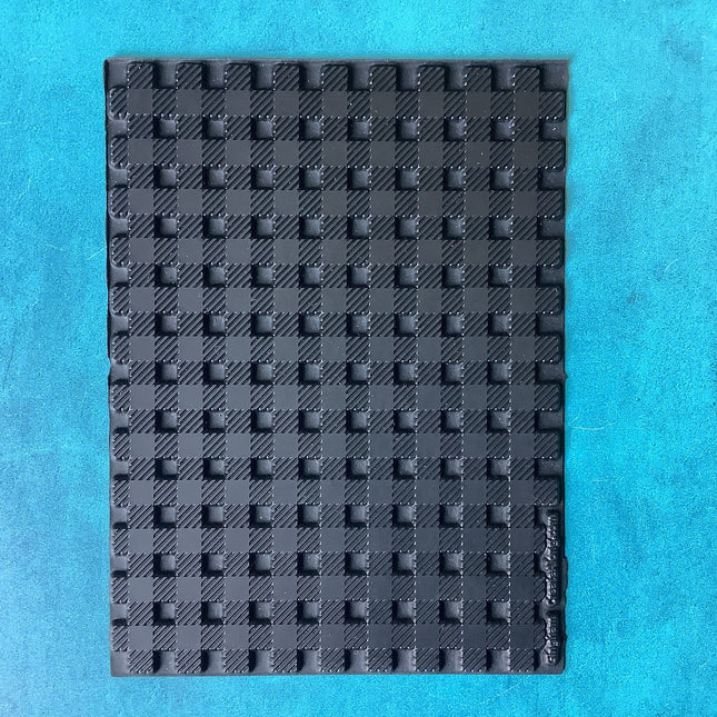 Gingham Buffalo Plaid Checker Beach Blanket Rubber Stamp for polymer clay texture rubber Sheet Mat - Create Along 