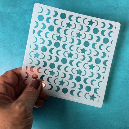 Clay Stencil Moon Mamba stencil mylar texture mat polymer clay pendant jewelry earrings ceramic paper mixed media - Create Along 