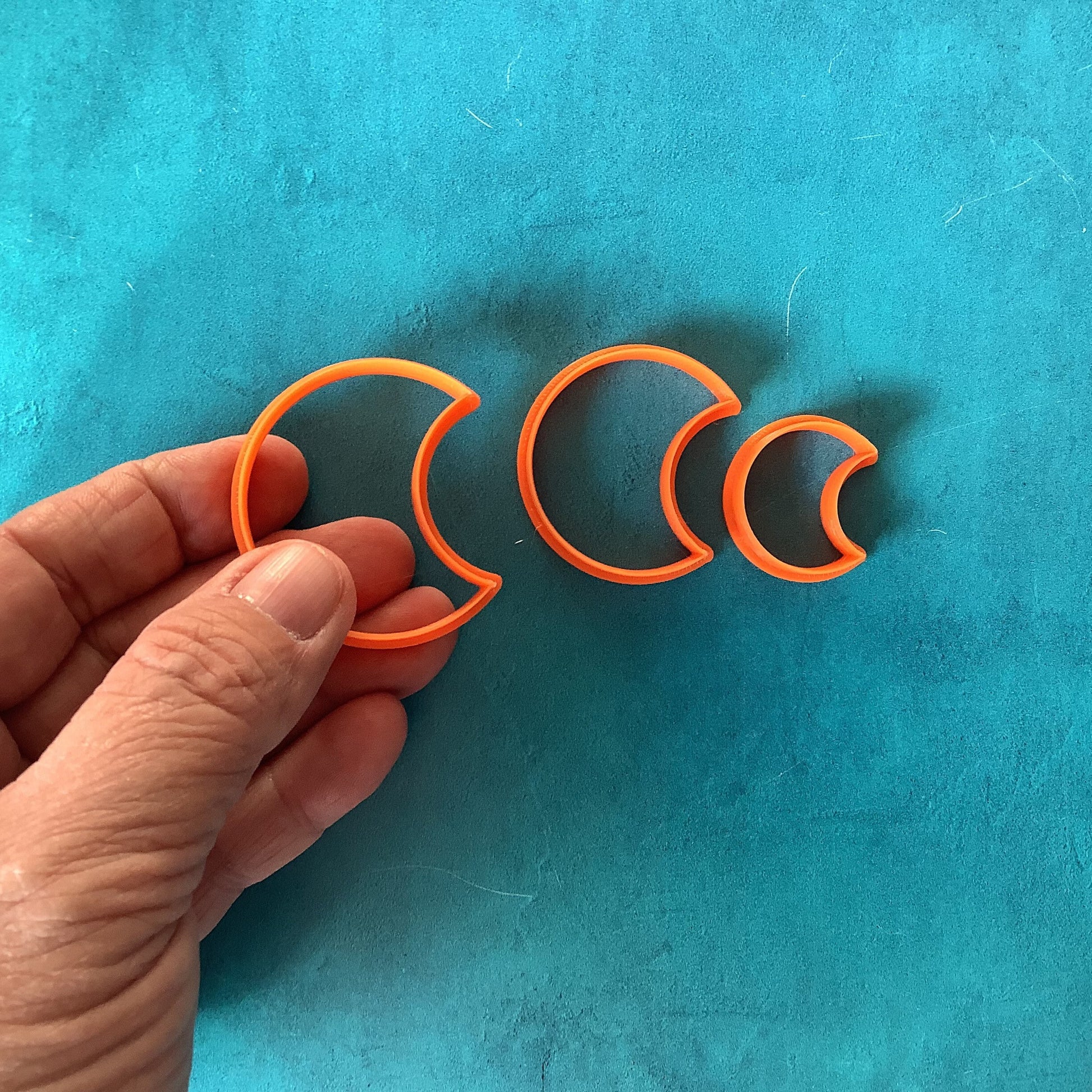 Waxing Moon Jewelry Sized set of 3 Cutters for Polymer Clay and Mixed Media DIY