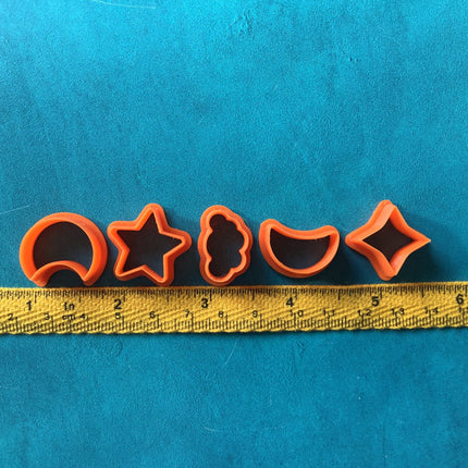 Celestial Stud moon phase star witchy mini shape polymer clay cutter set - Create Along 