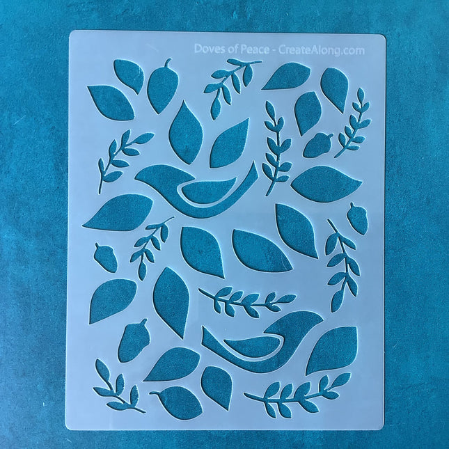 Clay Stencil Doves of Peace Mylar Stencil texture sheet for polymer clay earrings art jewelry mixed media - Create Along 