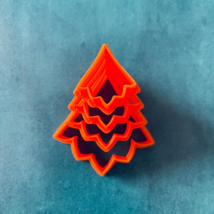 Stacked Trees Pine polymer clay cutter set clay earring holiday Christmas Earring - Create Along 