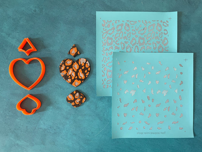 Layered silk screen stencil Large Leopard polymer clay pattern for earrings art decor journal covers silkscreen animal print - Create Along 