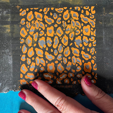 Layered silk screen stencil Large Leopard polymer clay pattern for earrings art decor journal covers silkscreen animal print - Create Along 