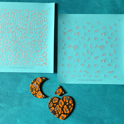 Layered silk screen stencil Large Leopard polymer clay pattern for earrings art decor journal covers silkscreen animal print - Create Along 
