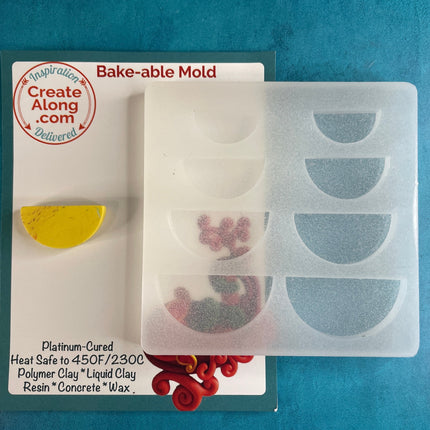 Half Semi Circle 1/4” thick Silicone Earring Jewelry Resin Concrete Clay Mold | polymer clay tools and supplies - Create Along 