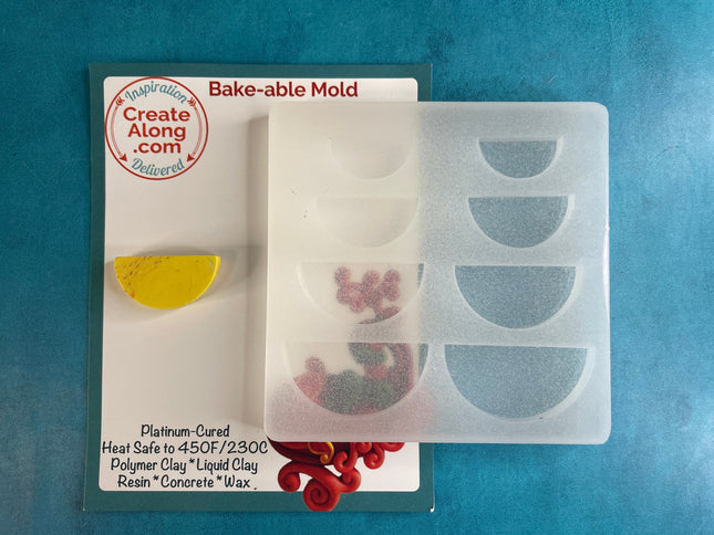 Half Semi Circle 1/4” thick Silicone Earring Jewelry Resin Concrete Clay Mold | polymer clay tools and supplies - Create Along 
