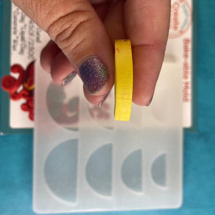 Half Semi Circle 1/4” thick Silicone Earring Jewelry Resin Concrete Clay Mold | polymer clay tools and supplies - Create Along 
