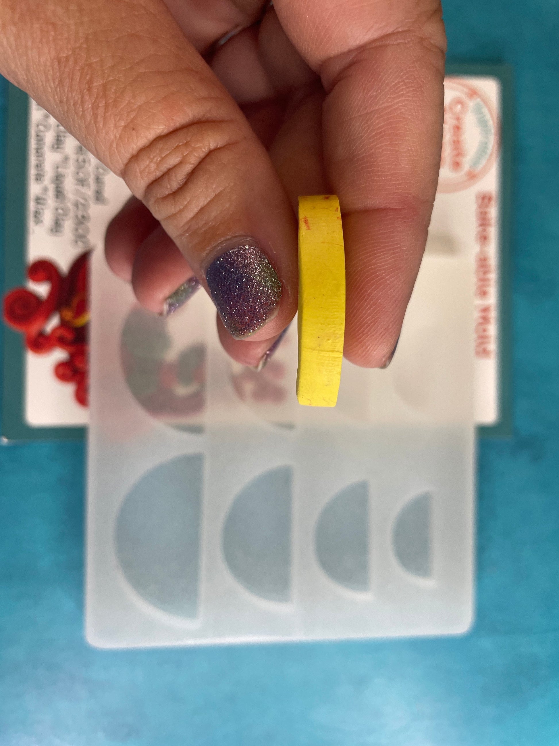 Half Semi Circle 1/4” thick Silicone Earring Jewelry Resin Concrete Clay Mold | polymer clay tools and supplies
