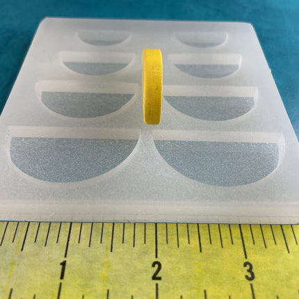 Half Semi Circle 1/4” thick Silicone Earring Jewelry Resin Concrete Clay Mold | polymer clay tools and supplies - Create Along 