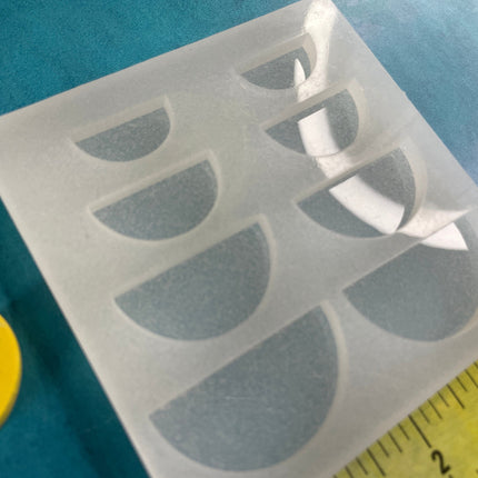 Half Semi Circle 1/4” thick Silicone Earring Jewelry Resin Concrete Clay Mold | polymer clay tools and supplies - Create Along 