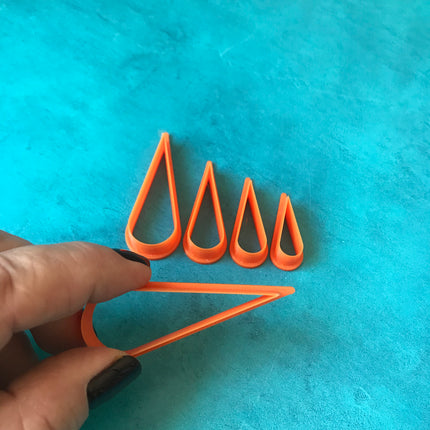 Rain Drops polymer clay cutter set jewelry earrings basics drop teardrop shape - Create Along 