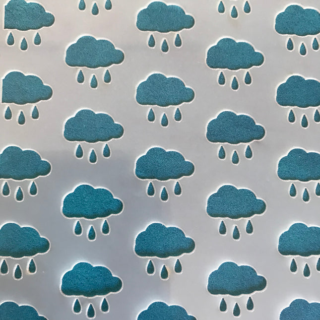 Rain Clouds Mylar Stencil texture sheet for polymer clay earrings art jewelry mixed media - Create Along 