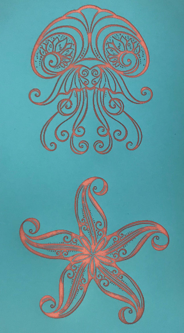Silkscreen Cindi's Jelli & Star polymer clay Stencil Pattern - Create Along 