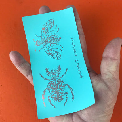 Silkscreen Polymer Cindi's Bugs Trading Coins Stencil for polymer clay - Create Along 