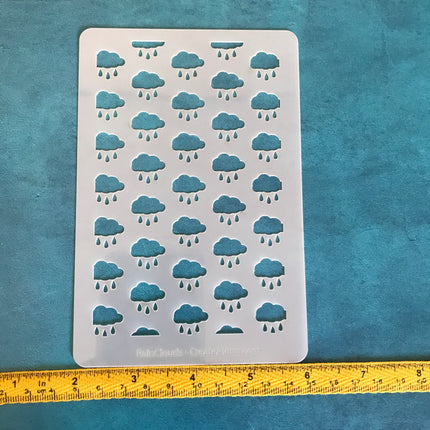 Rain Clouds Mylar Stencil texture sheet for polymer clay earrings art jewelry mixed media - Create Along 