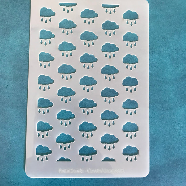 Rain Clouds Mylar Stencil texture sheet for polymer clay earrings art jewelry mixed media - Create Along 