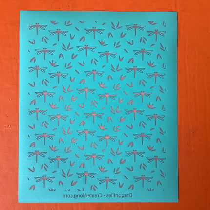 Dragonflies Silkscreen Spring Bug Stencil For Polymer Clay - Create Along 