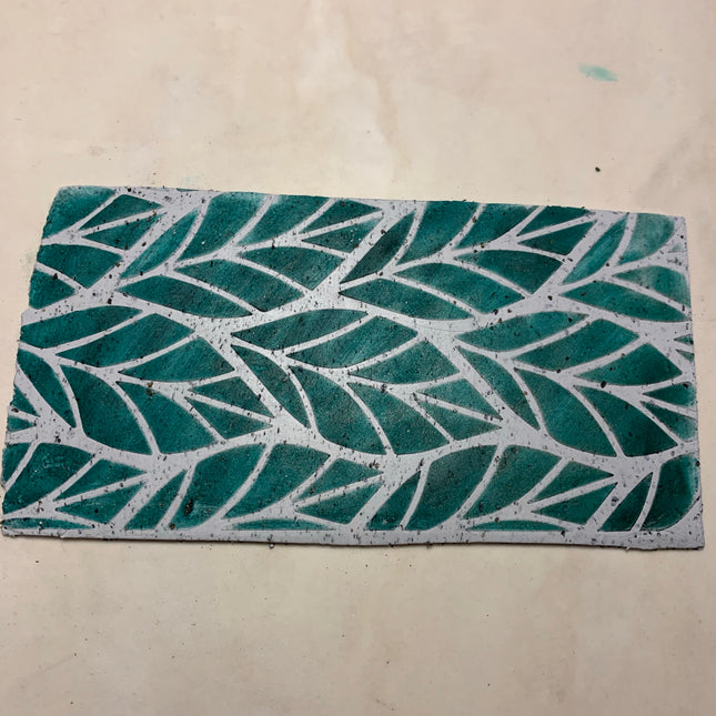 Bay Leaves Leaf Mylar Stencil texture sheet for polymer clay - Create Along 