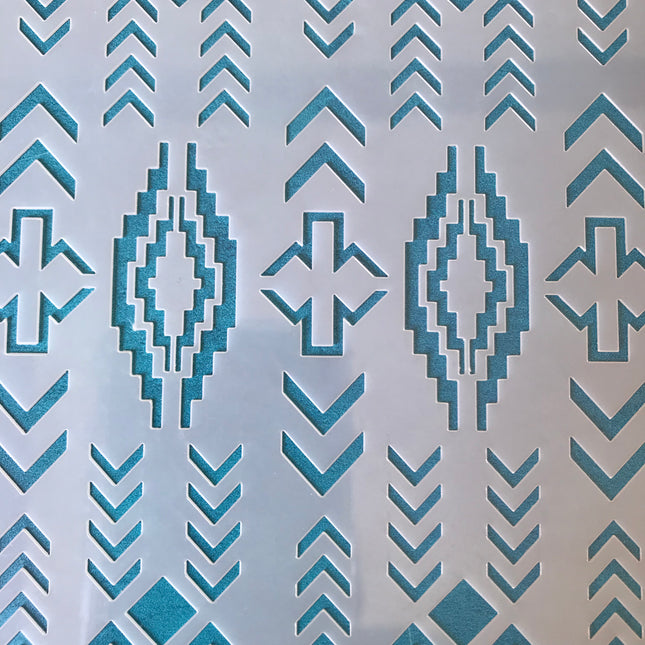 Tread in the West Southwest South west Mylar Stencil texture sheet for polymer clay earrings art jewelry mixed media - Create Along 
