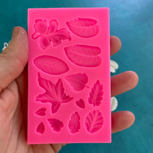 Polymer Clay Mold - assorted leaves works with resin, fondant, soap, food safe