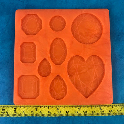 Faceted Gems Silicone Earring Jewelry Mold polymer clay tools and supplies - Create Along 