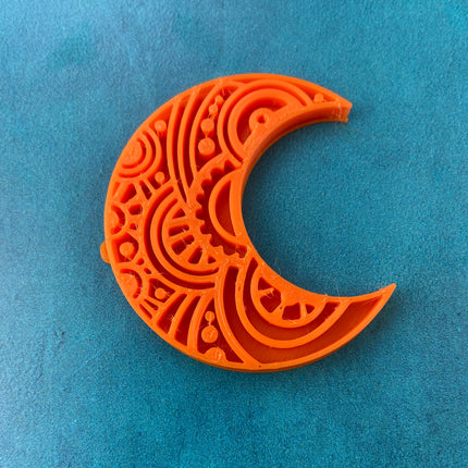 Boho Moon stamp for polymer clay and mixed media - Create Along 