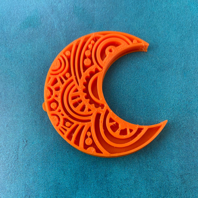 Boho Moon stamp for polymer clay and mixed media - Create Along 