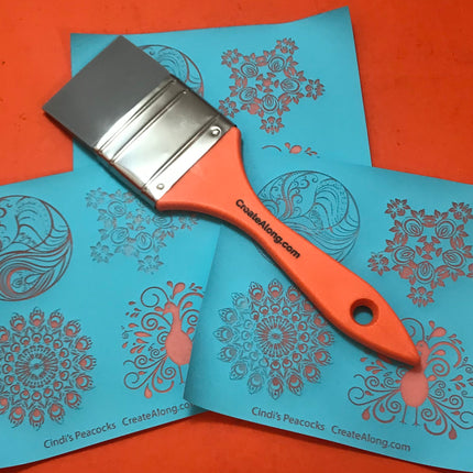 Silk Screen Cindi's Paisley Peacocks polymer clay stencil - Create Along 