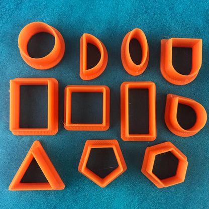 Geo Earring Stud polymer Clay Cutters Mini small 11 basics geometric - Create Along 