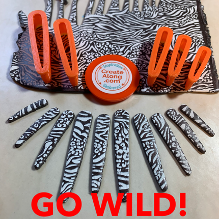 Silk Screen Animalistic Zebra and Leopard Cheetah Print Stencil For Polymer Clay - Create Along 
