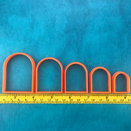 Window Arch set of 5 graduated polymer clay cutter set jewelry earrings pendant small - Create Along 