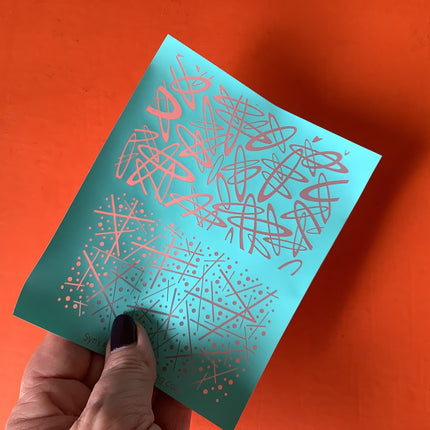Syn’s #17 Mod Mid Century 50's Ovals Silkscreen For Crafting Polymer Clay + Mixed Media - Create Along 