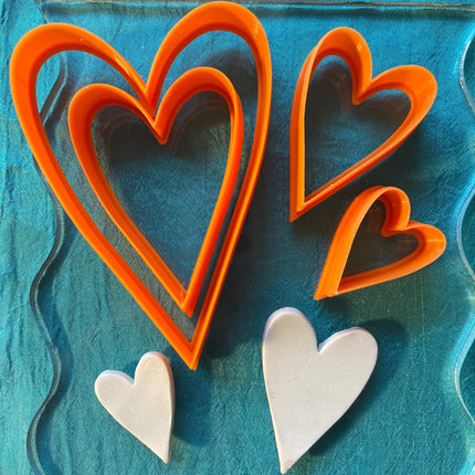 Long Hearts polymer clay cutter set basics earrings - Create Along 