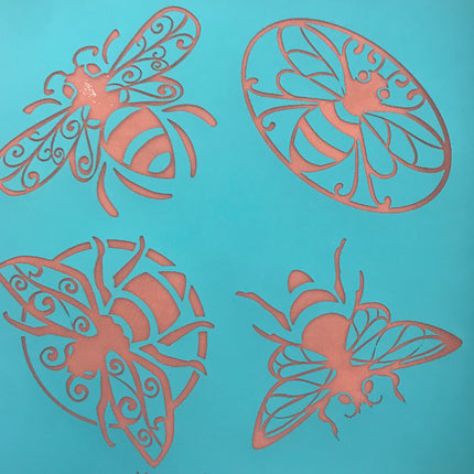 Cindis 4 Bees, polymerclay Silckscreen,stencil - Create Along 