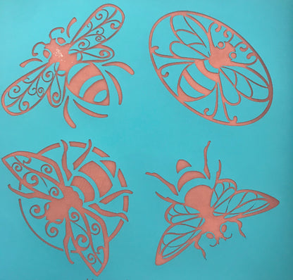 Cindis 4 Bees, polymerclay Silckscreen,stencil - Create Along 