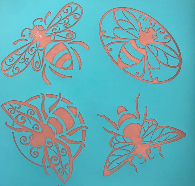 Cindis 4 Bees, polymerclay Silckscreen,stencil - Create Along 
