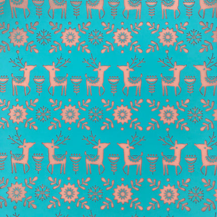 Romping Reindeer Holiday Christmas trees plants Silk Screen Stencil for Polymer Clay, Art Jewelry, Mixed Media - Create Along 