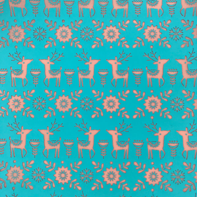 Romping Reindeer Holiday Christmas trees plants Silk Screen Stencil for Polymer Clay, Art Jewelry, Mixed Media - Create Along 