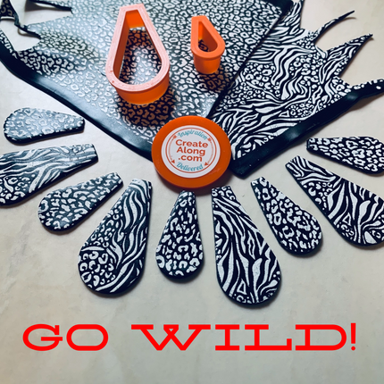 Silk Screen Animalistic Zebra and Leopard Cheetah Print Stencil For Polymer Clay - Create Along 