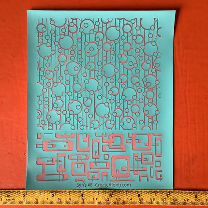 Syn’s #8 Mid Century Mod circles Square geometric Silkscreen For Crafting Polymer Clay + Mixed Media - Create Along 