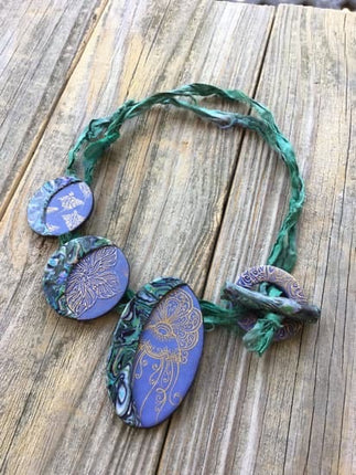 Silkscreen Cindi's Elegant Sea Life polymer clay Stencil Pattern - Create Along 