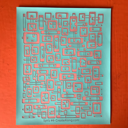 Syn’s #4 Rectangles Mod Mid century Silkscreen For Crafting Polymer Clay + Mixed Media - Create Along 