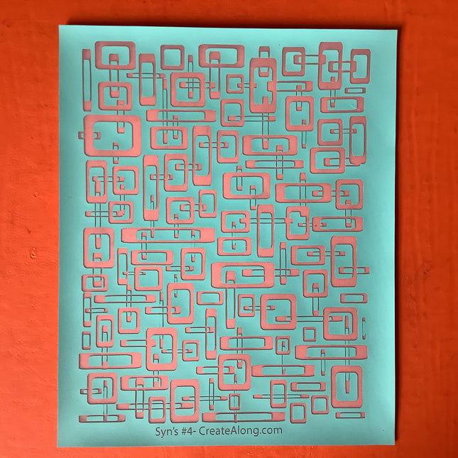 Syn’s #4 Rectangles Mod Mid century Silkscreen For Crafting Polymer Clay + Mixed Media - Create Along 