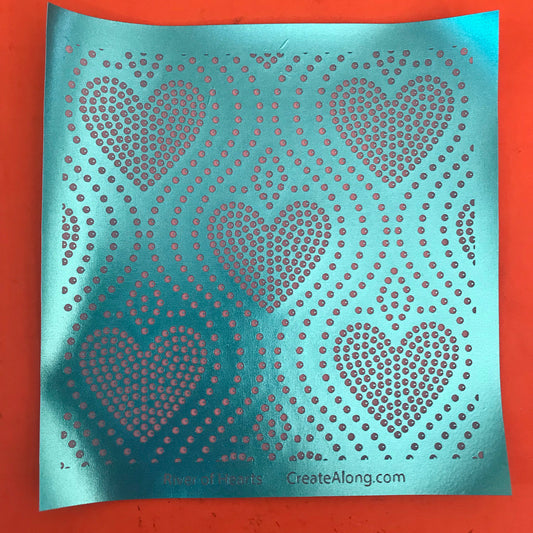 River of Hearts Dotted Design Valentines day Silkscreen Stencil Crafting, Polymer Clay, Art Jewelry, and Mixed Media